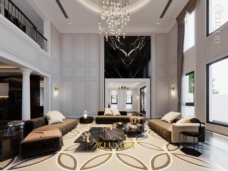 Sofa hiện đại bọc nỉ khung gỗ tự nhiên nhập khẩu được đề xuất là một lựa chọn hoàn hảo cho nhà biệt thự cao cấp.